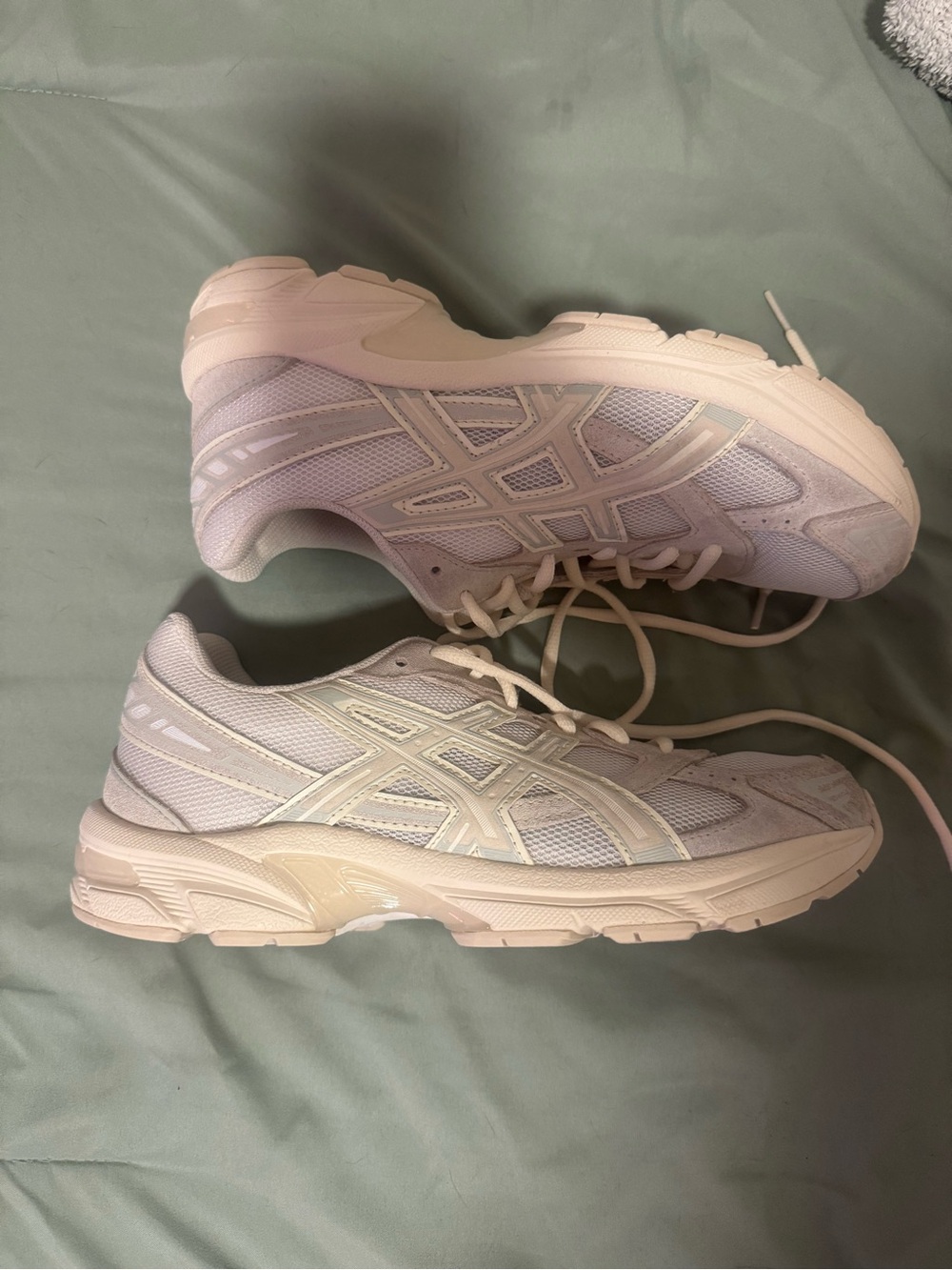 ASICS Women's Light green/White Athletic Sneakers - size Woman's 9